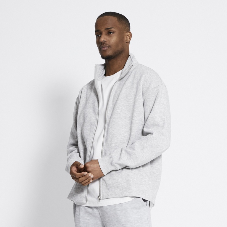 Zip sweatshirt "Fred" Grey Melange
